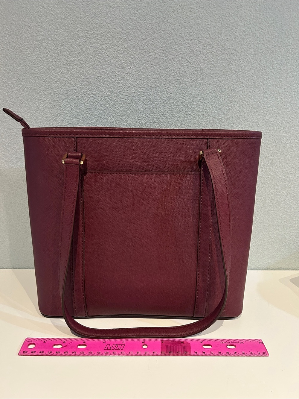 MICHAEL KORS Wine Saffiano Leather Tote with Gold Hardware* - Picture 3 of 4